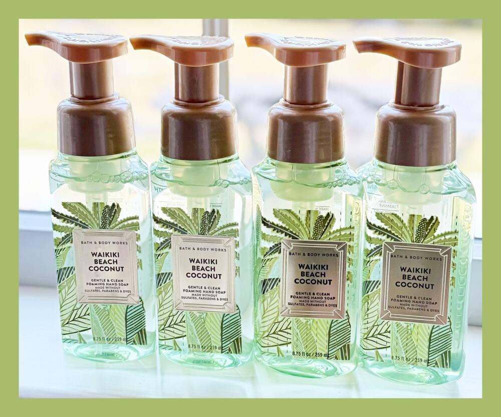 Bath & Body Works Waikiki Beach Coconut Gentle Clean Foaming Hand Soap x4